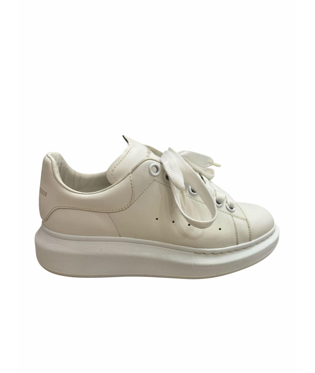 ALEXANDER MCQUEEN Белые кожаные кеды, фото 1