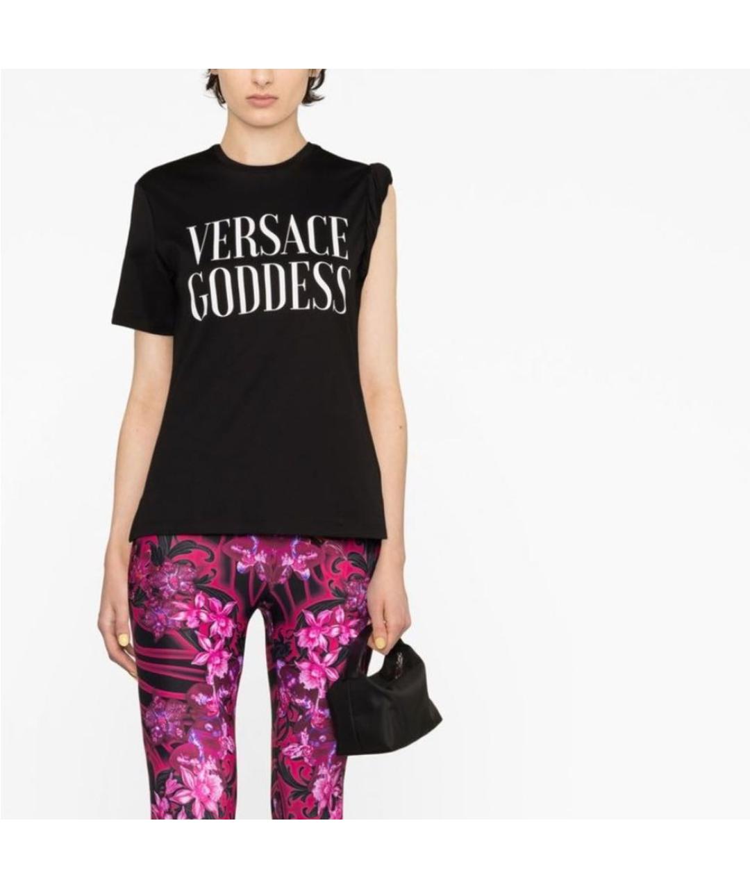 VERSACE Черная хлопковая футболка, фото 4