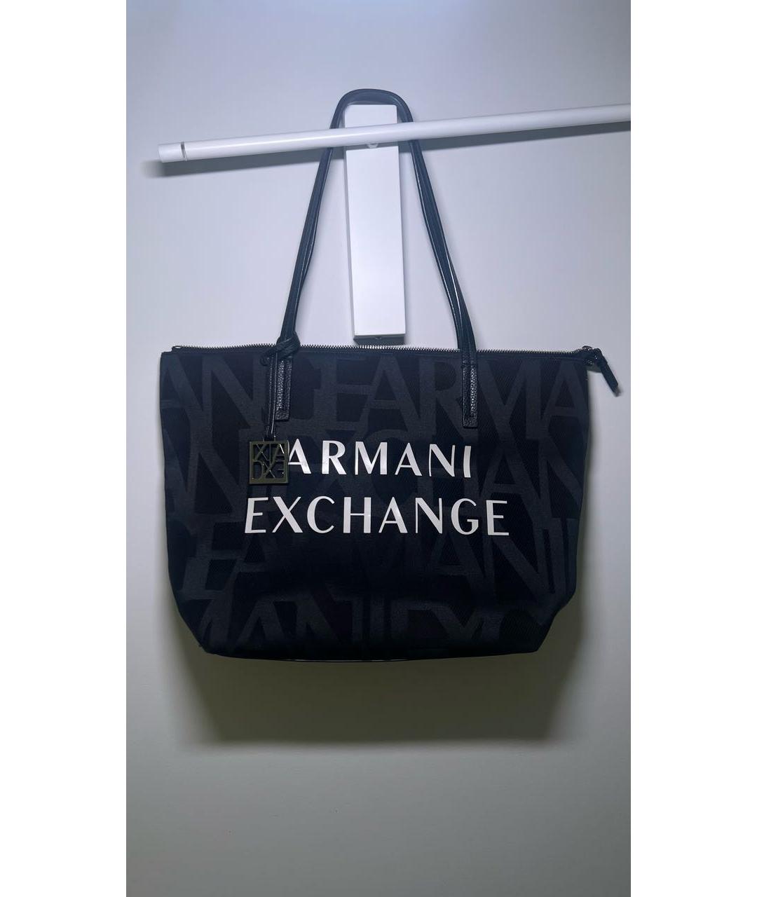 ARMANI EXCHANGE Антрацитовая синтетическая сумка через плечо, фото 4