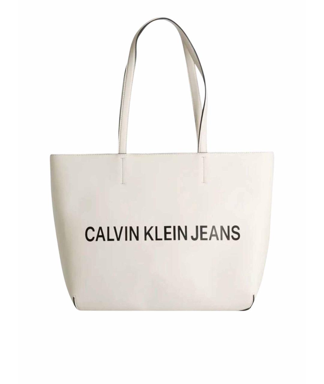 CALVIN KLEIN JEANS Бежевая сумка тоут из искусственной кожи, фото 1