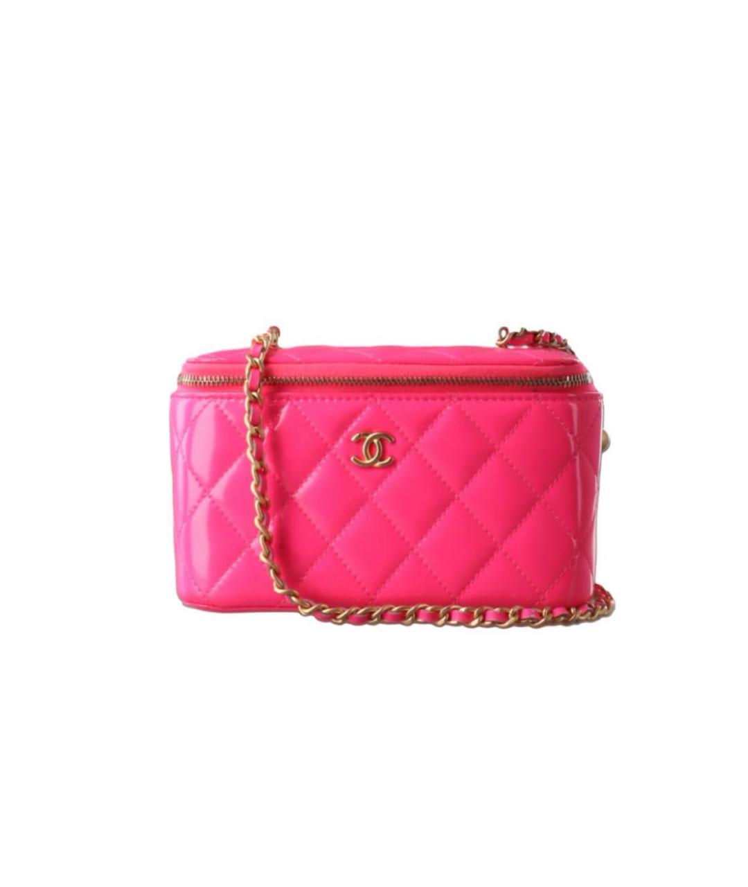 CHANEL Розовая сумка через плечо из лакированной кожи, фото 1