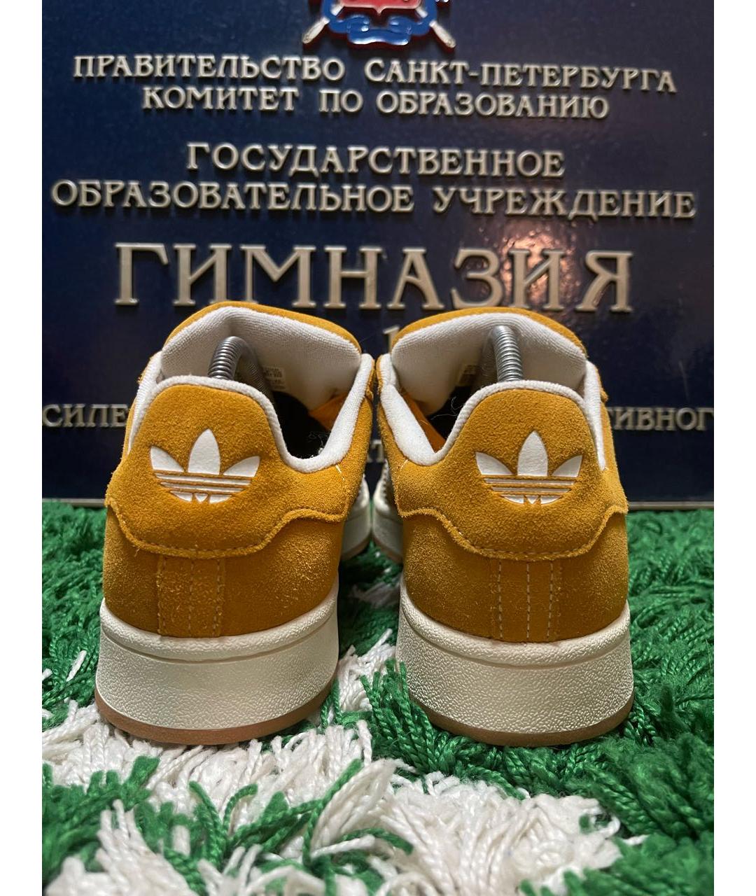 ADIDAS Оранжевое замшевые низкие кроссовки / кеды, фото 4