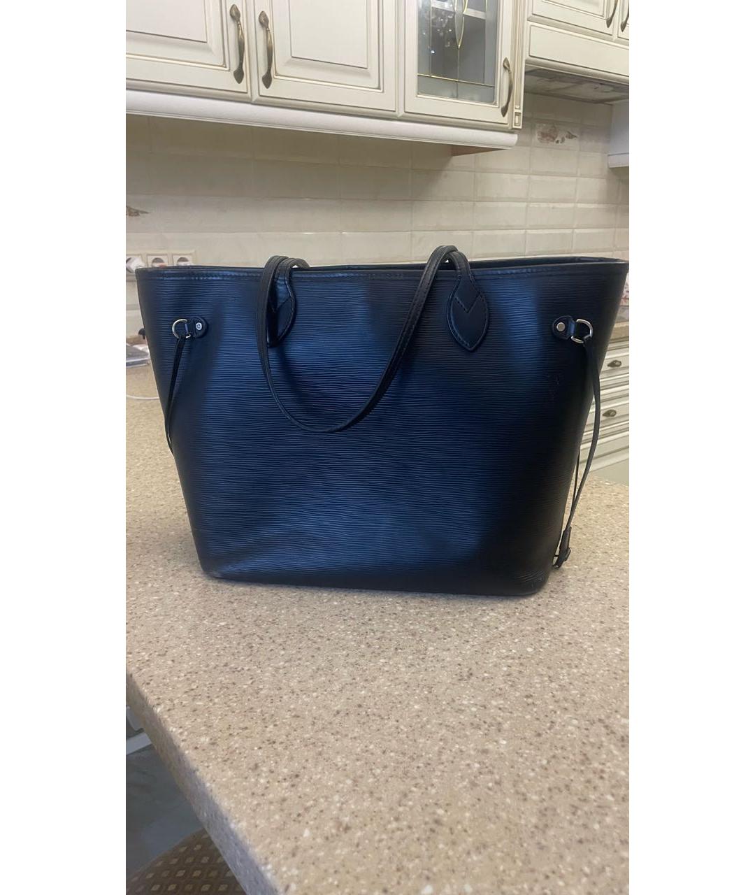 LOUIS VUITTON Черная кожаная сумка тоут, фото 2