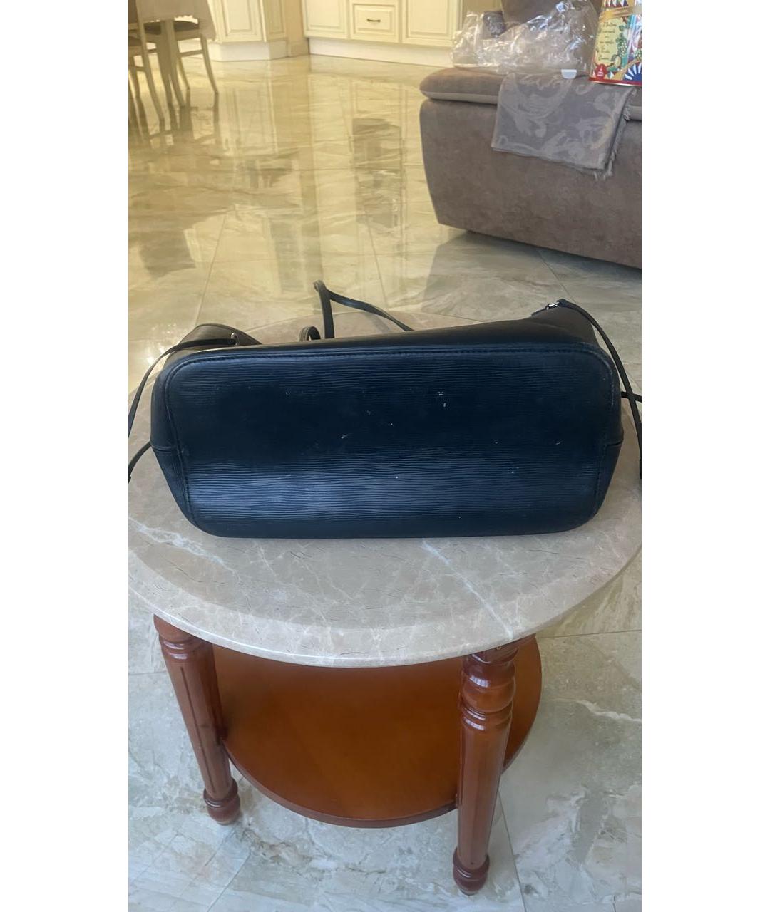 LOUIS VUITTON Черная кожаная сумка тоут, фото 4