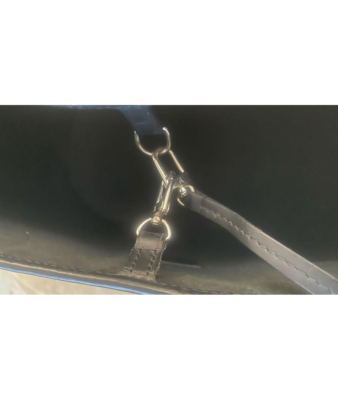 LOUIS VUITTON Черная кожаная сумка тоут, фото 3