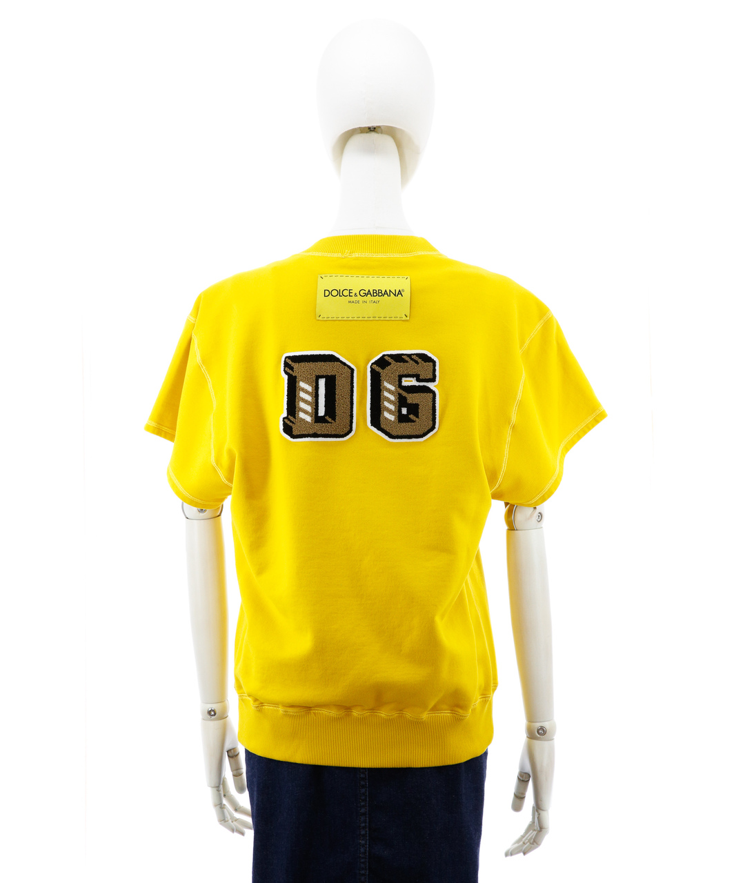DOLCE&GABBANA Желтая хлопковая футболка, фото 3