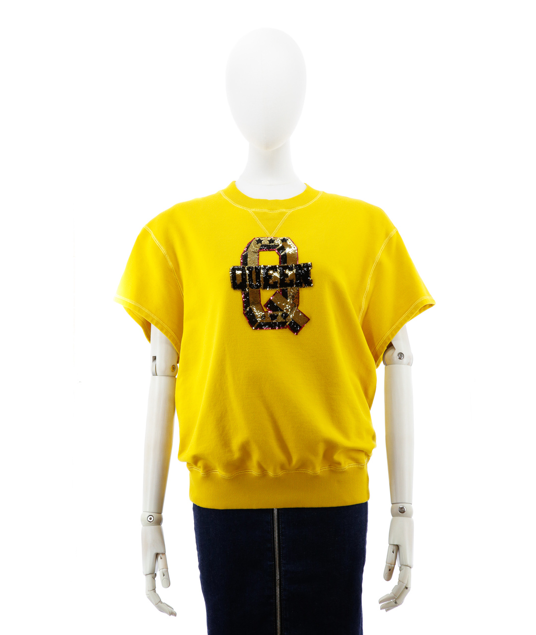 DOLCE&GABBANA Желтая хлопковая футболка, фото 8