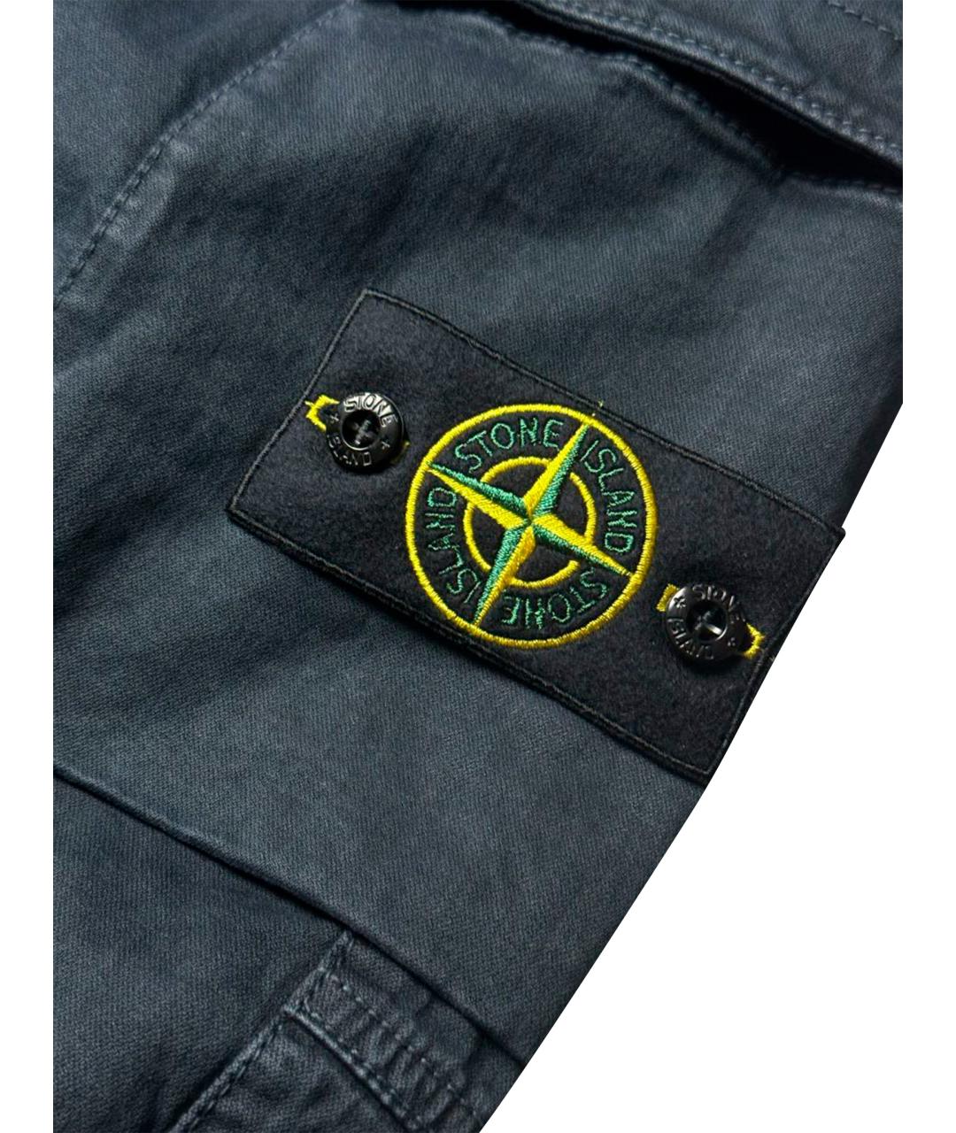 STONE ISLAND Темно-синие хлопковые повседневные брюки, фото 5