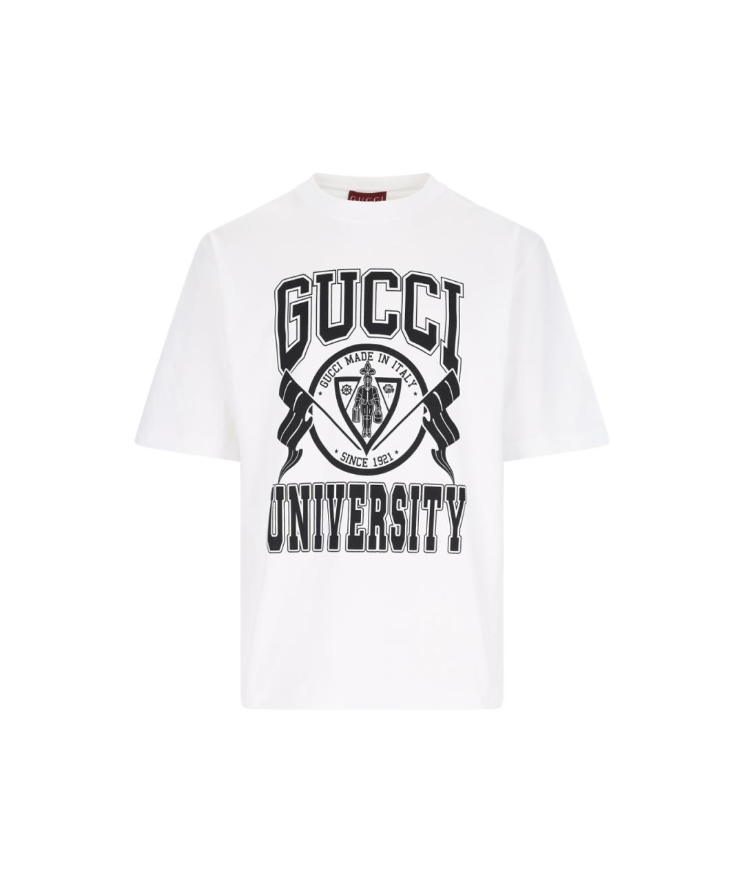 GUCCI Белая хлопковая футболка, фото 1