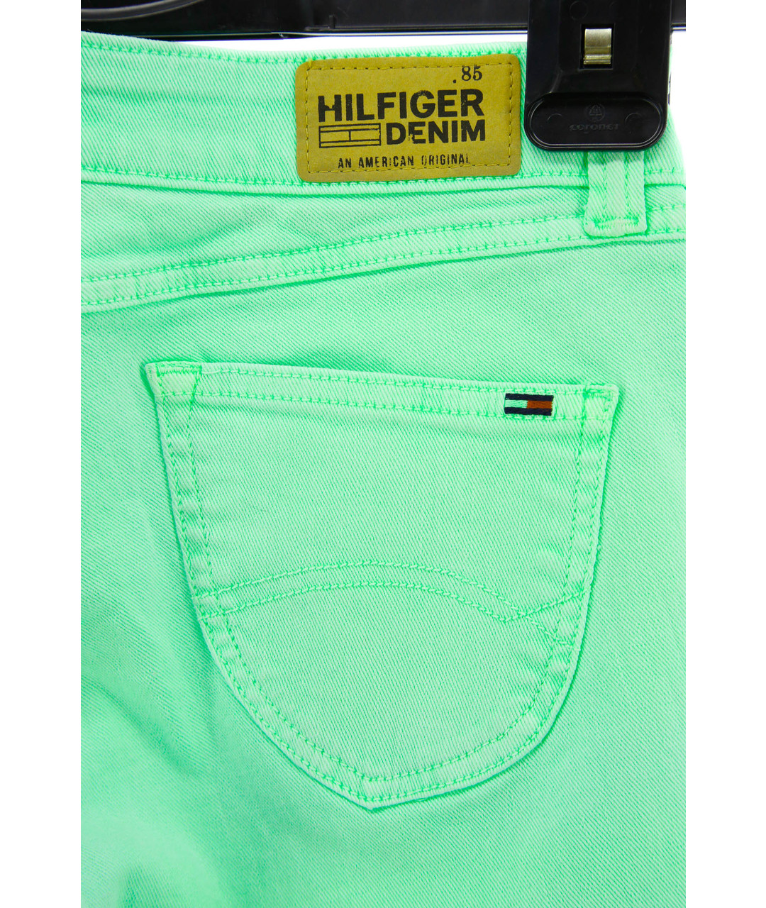 TOMMY HILFIGER Зеленые хлопковые джинсы слим, фото 3