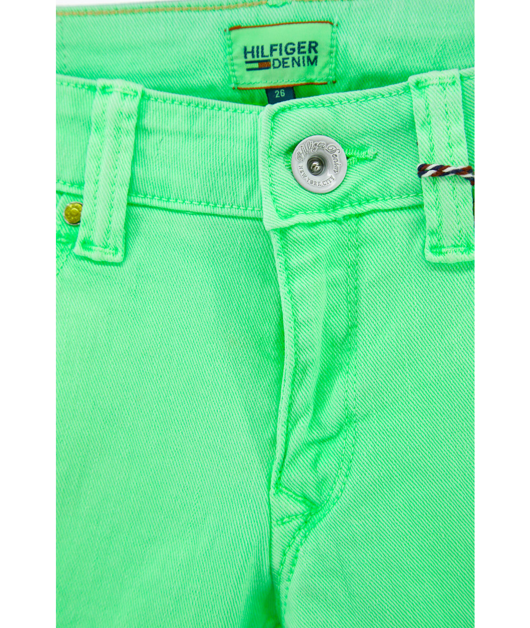 TOMMY HILFIGER Зеленые хлопковые джинсы слим, фото 5