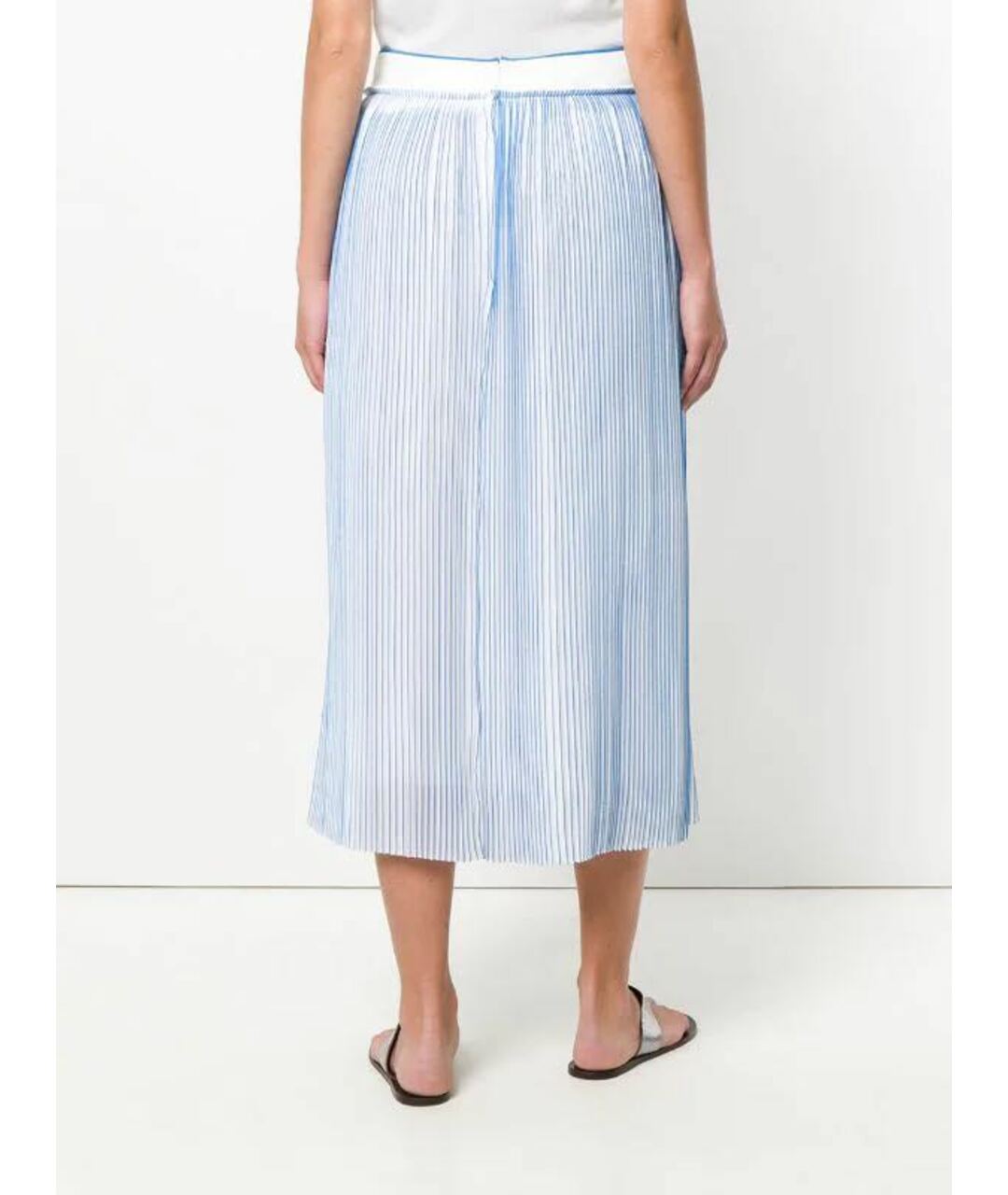 VICTORIA BECKHAM Голубая полиуретановая юбка миди, фото 3