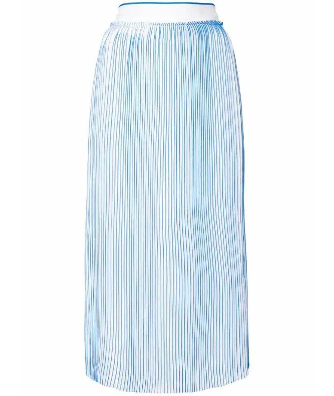 VICTORIA BECKHAM Голубая полиуретановая юбка миди, фото 1