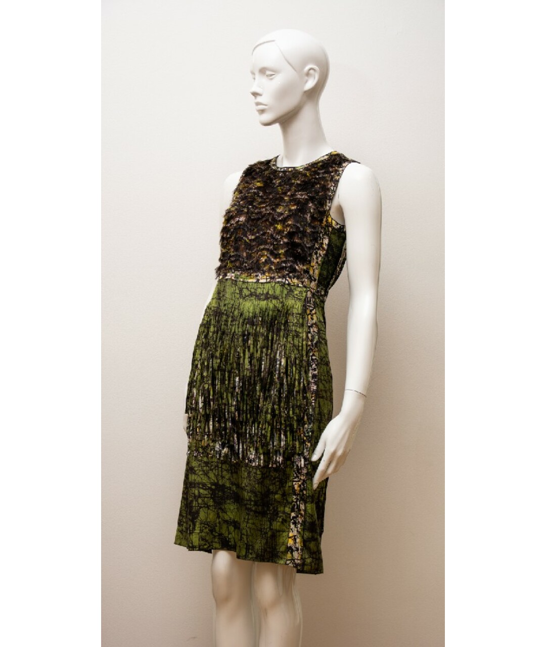 BOTTEGA VENETA Зеленые шелковое платье, фото 2