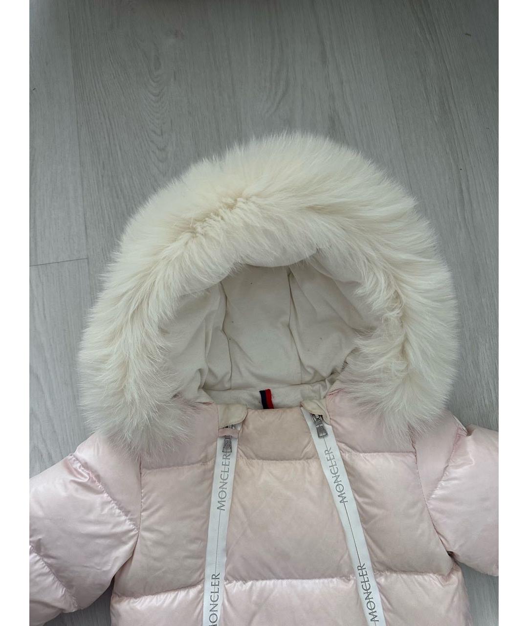 MONCLER Розовый меховой комбинезон, фото 3