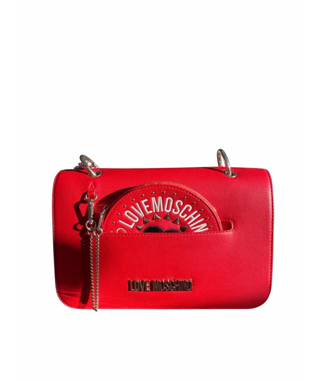 LOVE MOSCHINO Красная сумка через плечо из искусственной кожи, фото 1