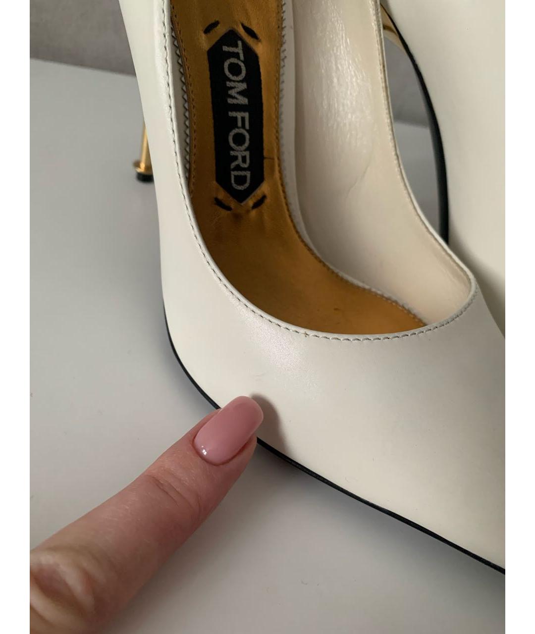 TOM FORD Белые кожаные туфли, фото 8
