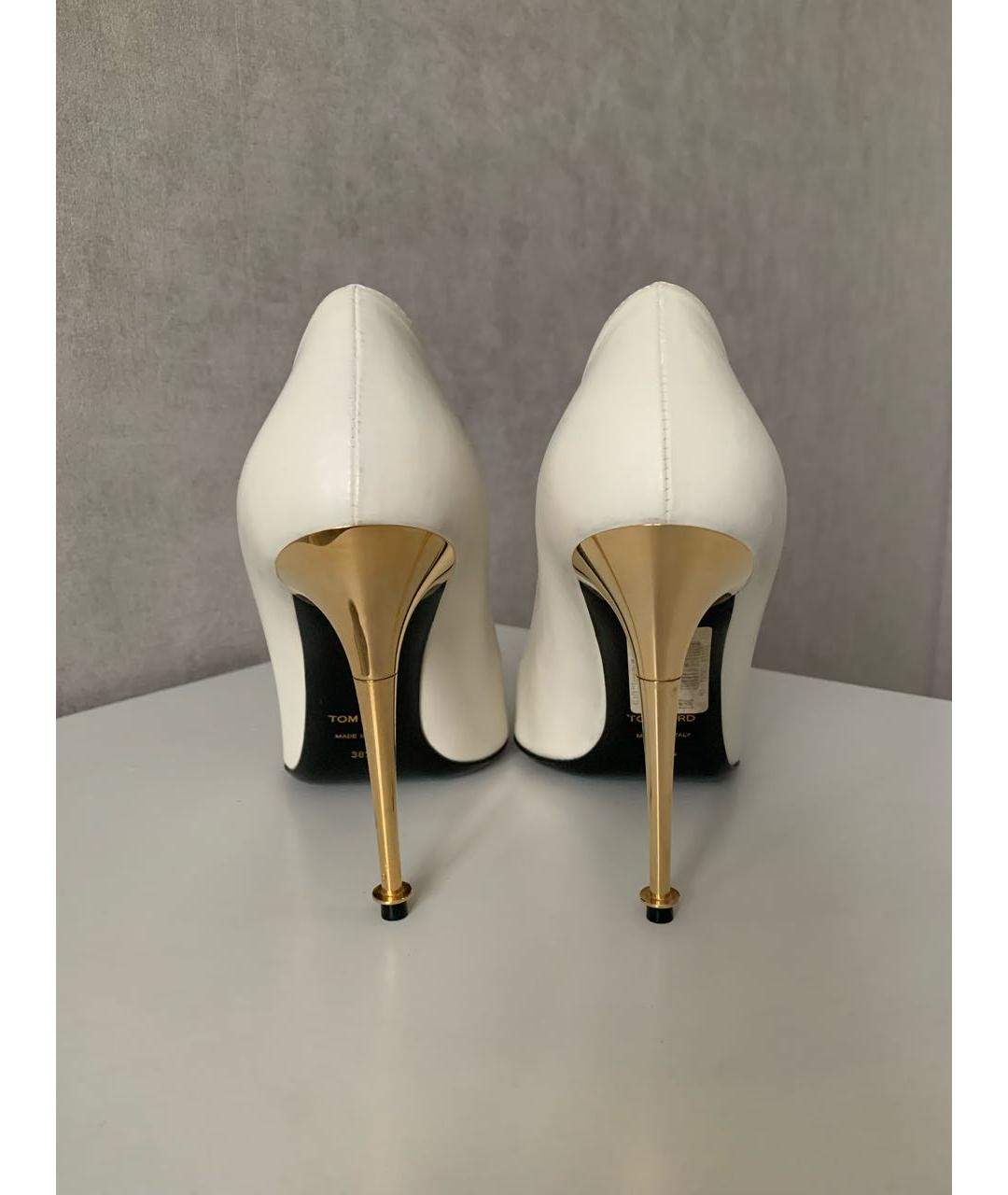 TOM FORD Белые кожаные туфли, фото 4
