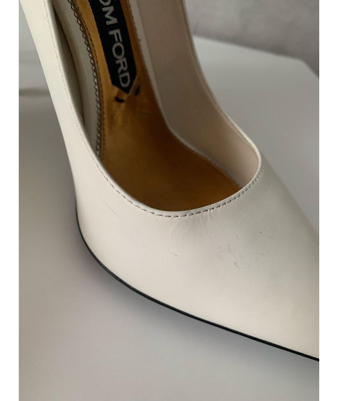 TOM FORD Белые кожаные туфли, фото 7