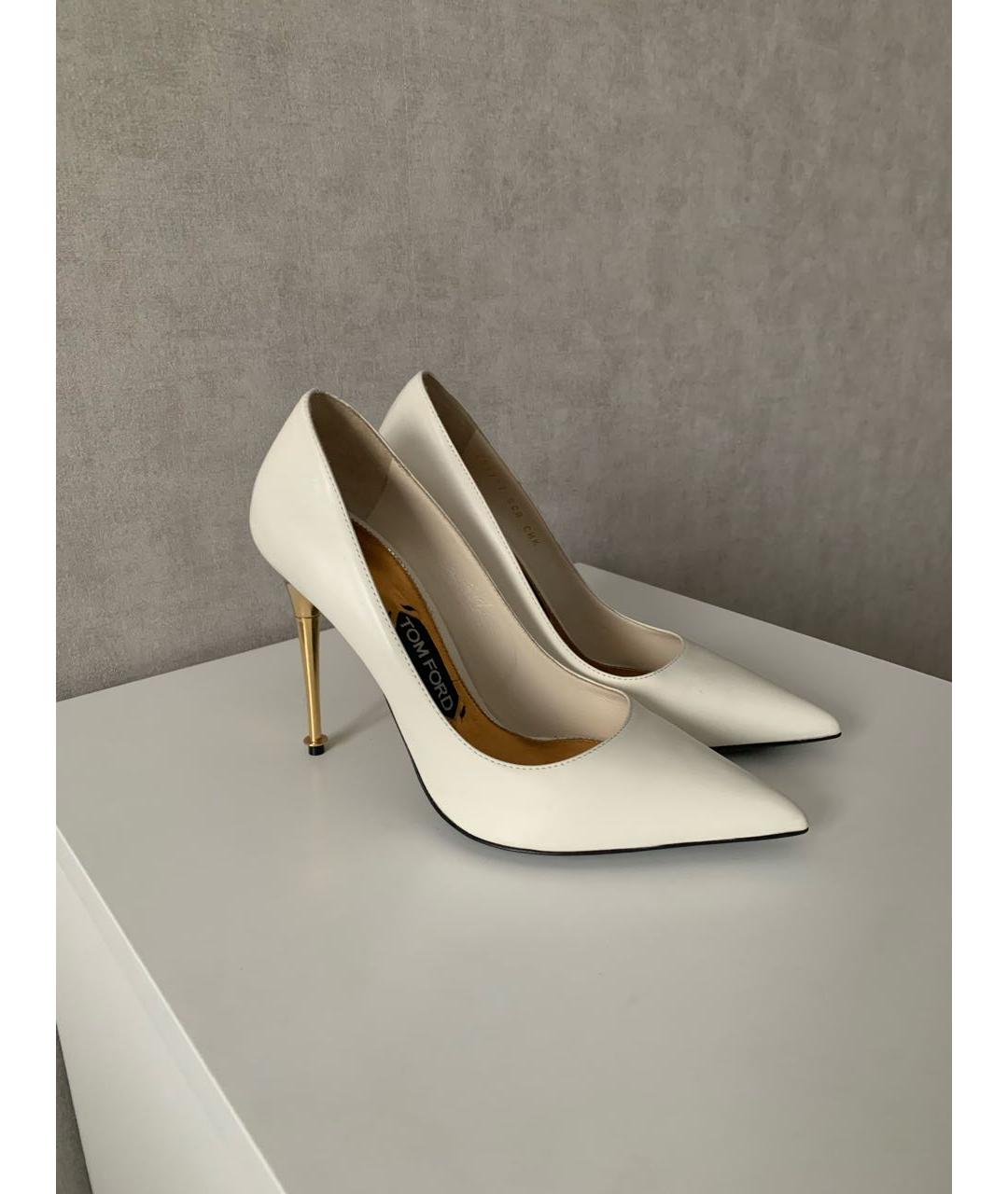 TOM FORD Белые кожаные туфли, фото 2