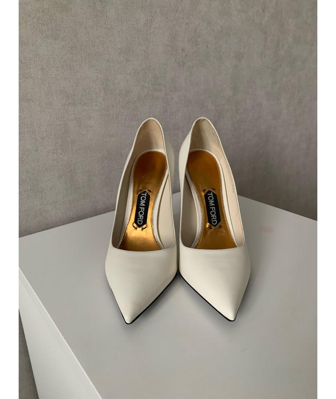 TOM FORD Белые кожаные туфли, фото 3