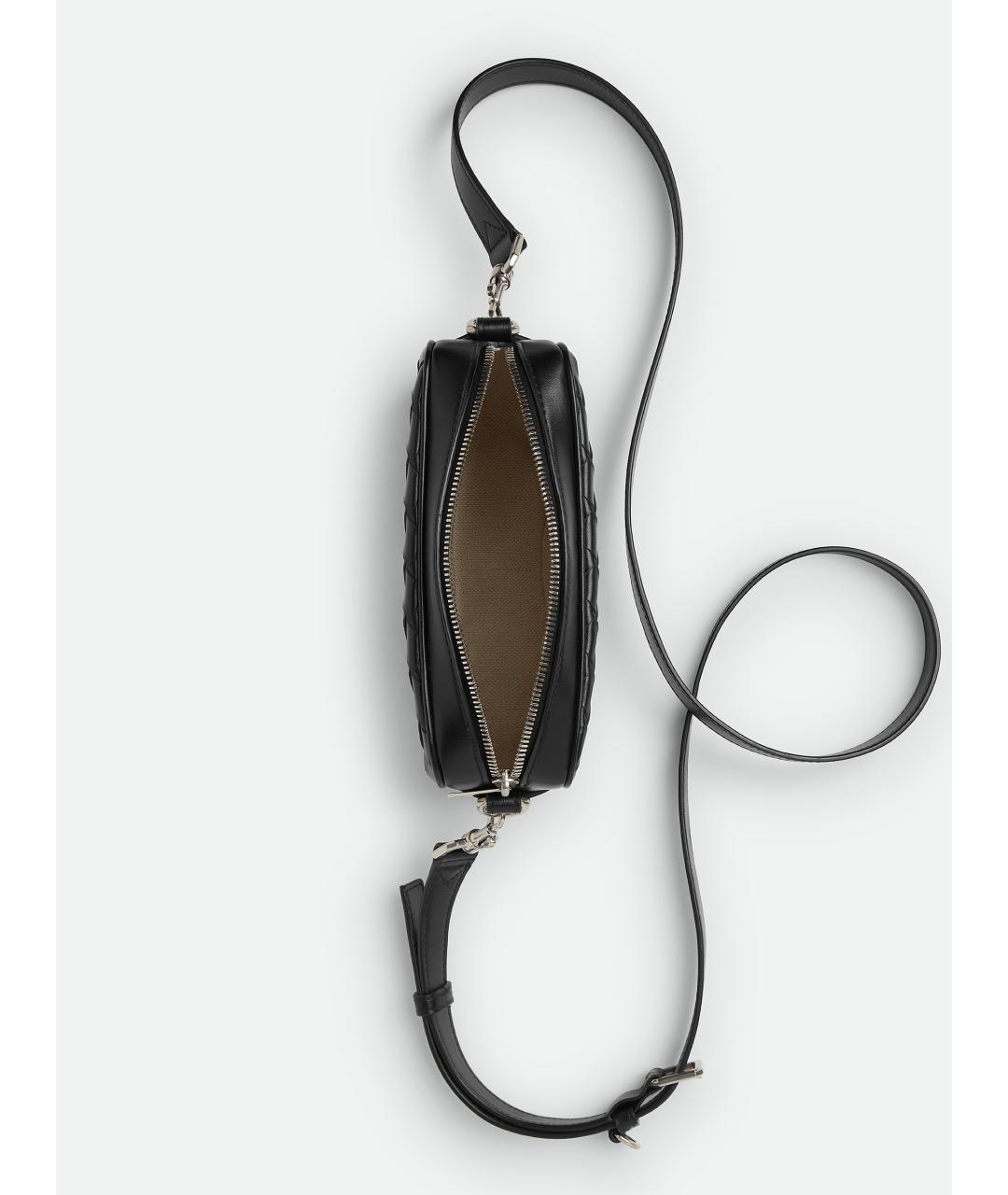 BOTTEGA VENETA Черная кожаная сумка на плечо, фото 3