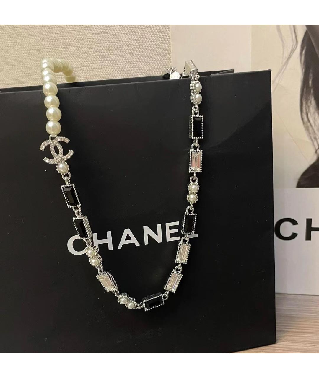 CHANEL Белое колье из бисера, фото 2