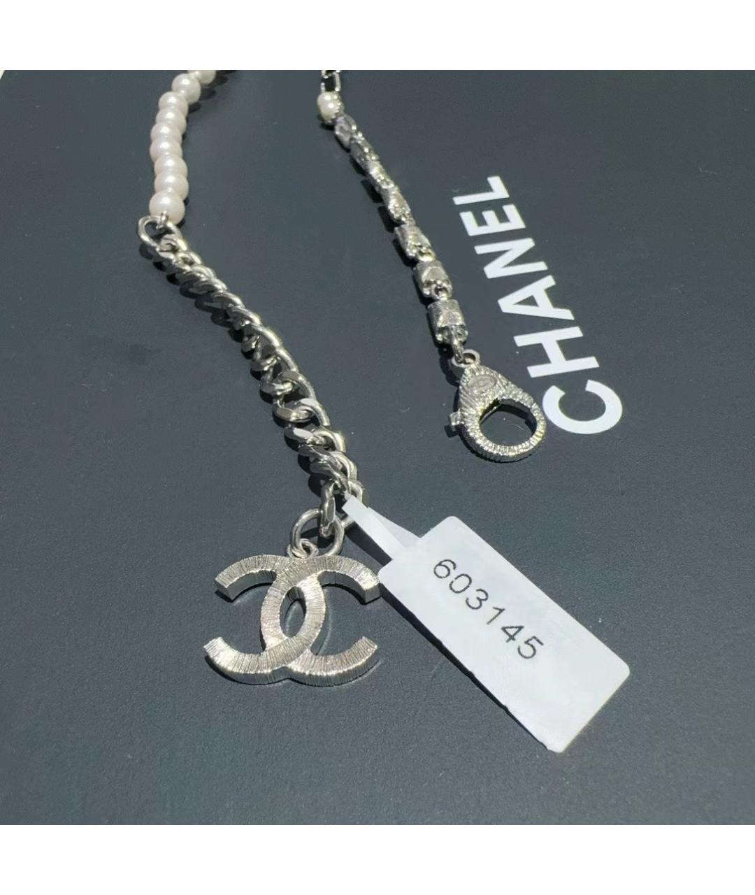 CHANEL Белое колье из бисера, фото 4