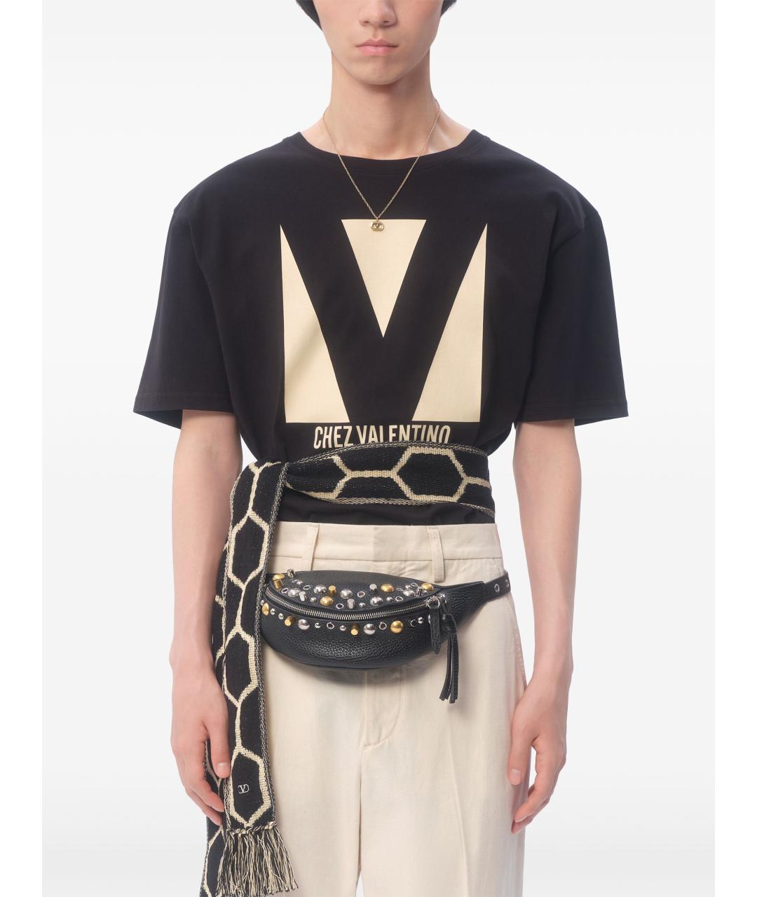 VALENTINO Черная хлопковая футболка, фото 6
