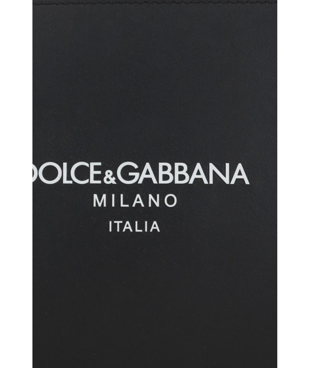 DOLCE&GABBANA Черная кожаная барсетка, фото 4