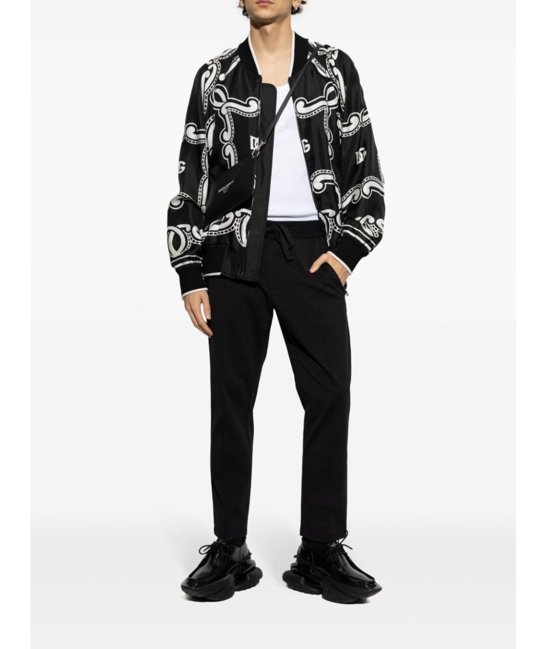 DOLCE&GABBANA Черные хлопковые повседневные брюки, фото 2