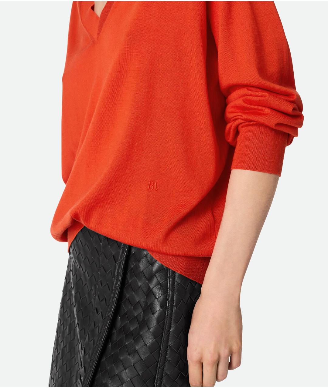 BOTTEGA VENETA Оранжевый кашемировый джемпер / свитер, фото 5