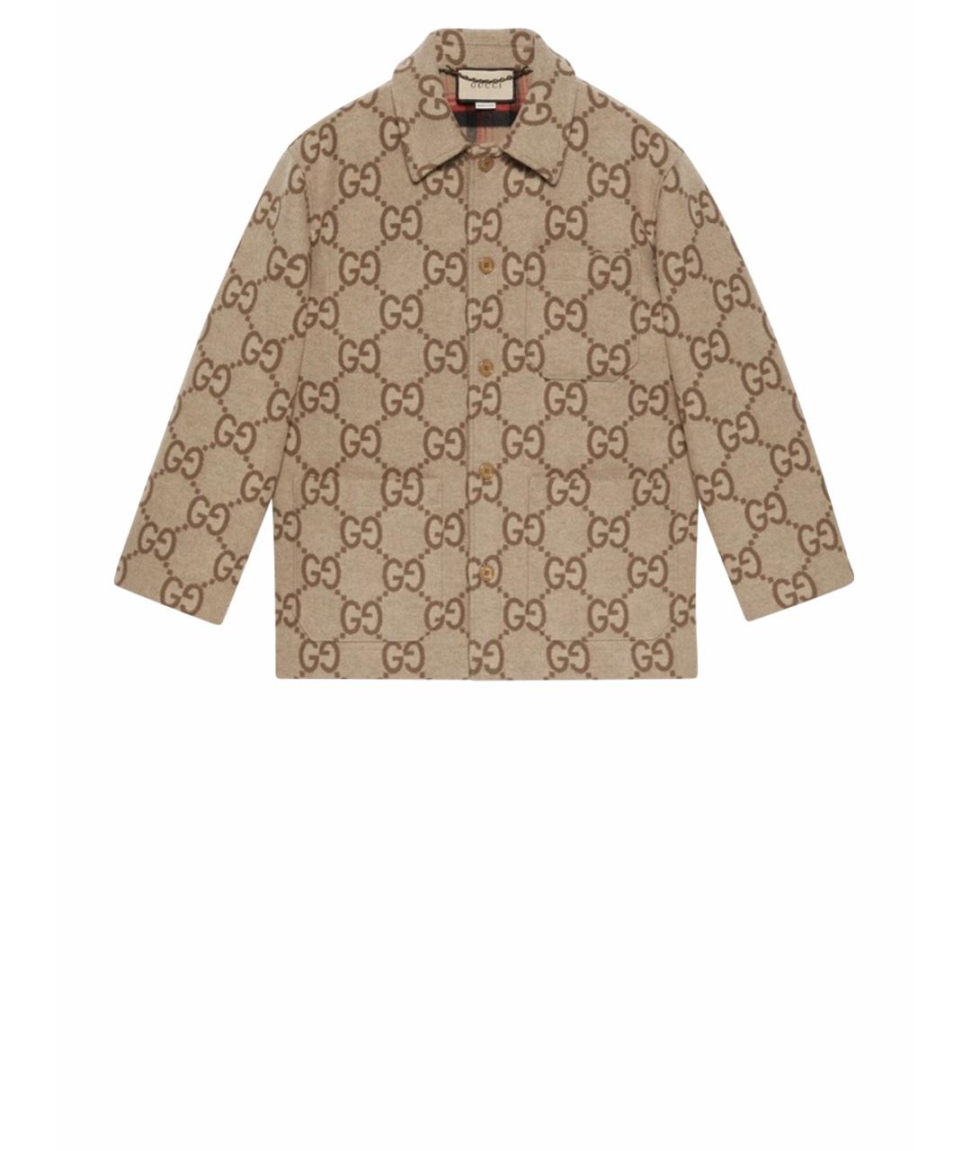 GUCCI Бежевая шерстяная куртка, фото 1