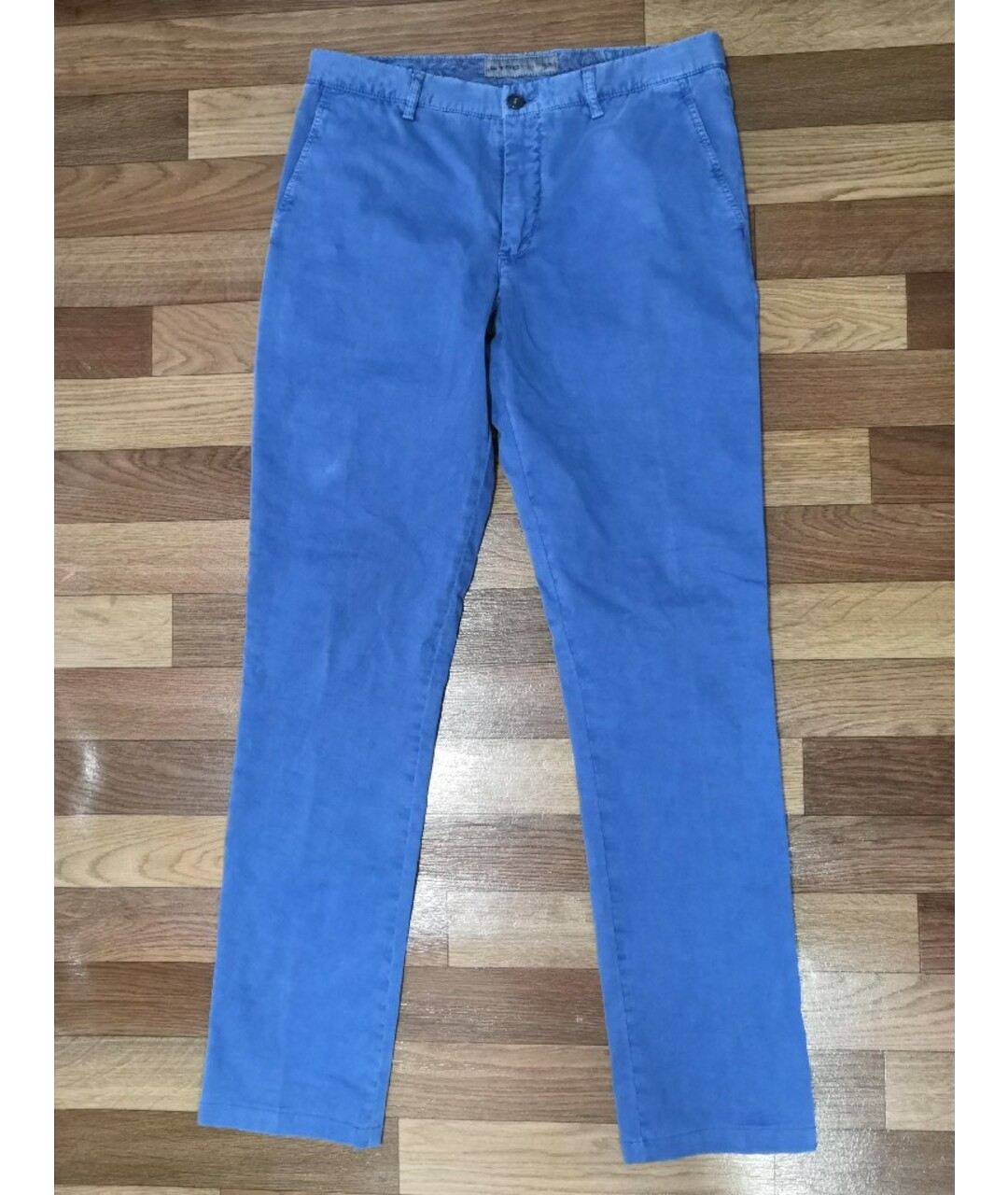 ETRO Голубые хлопко-эластановые брюки чинос, фото 7