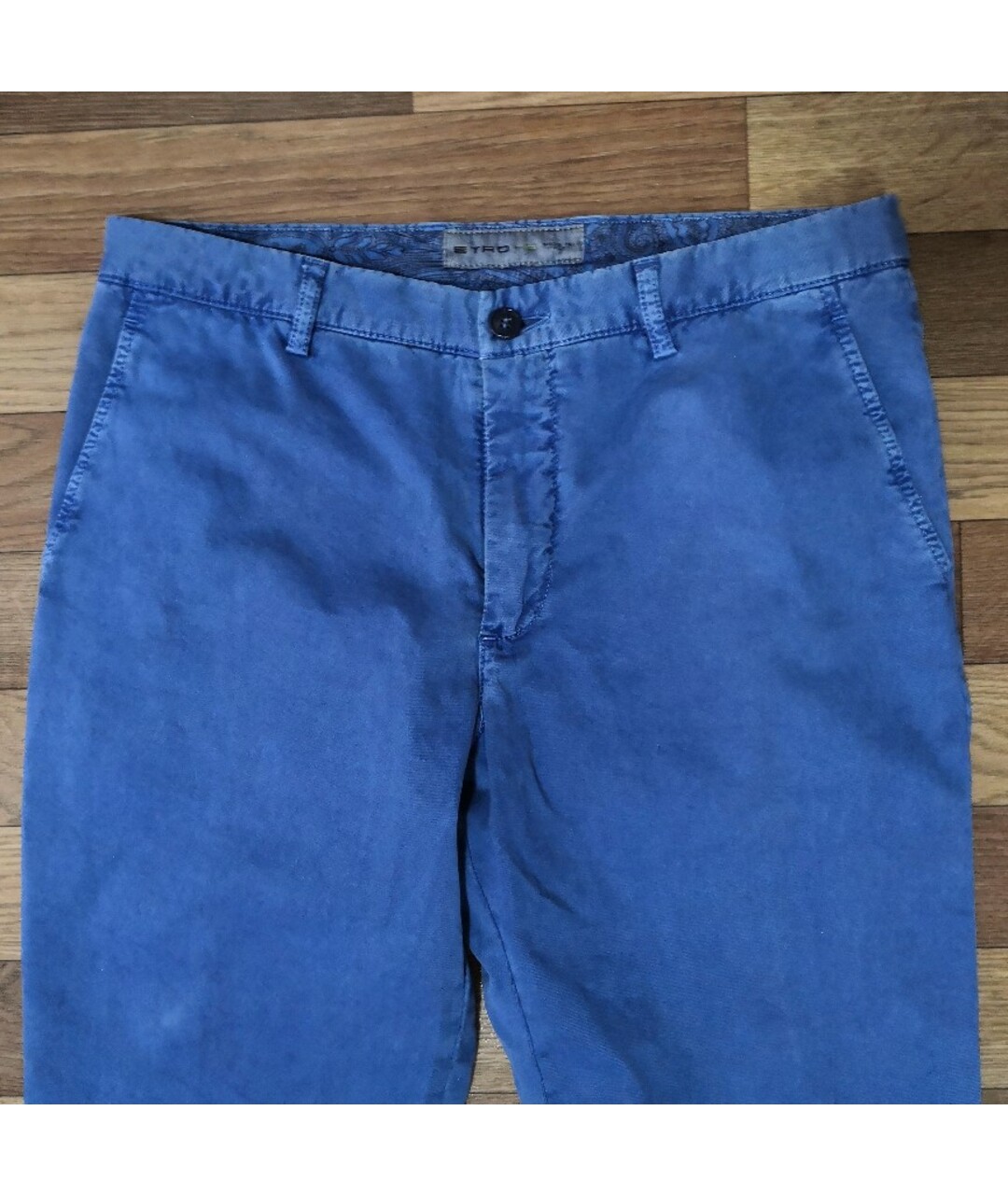 ETRO Голубые хлопко-эластановые брюки чинос, фото 2