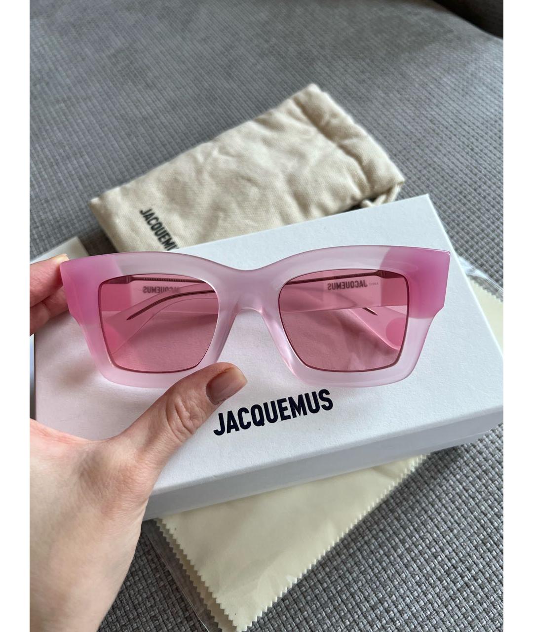 JACQUEMUS Розовые пластиковые солнцезащитные очки, фото 3