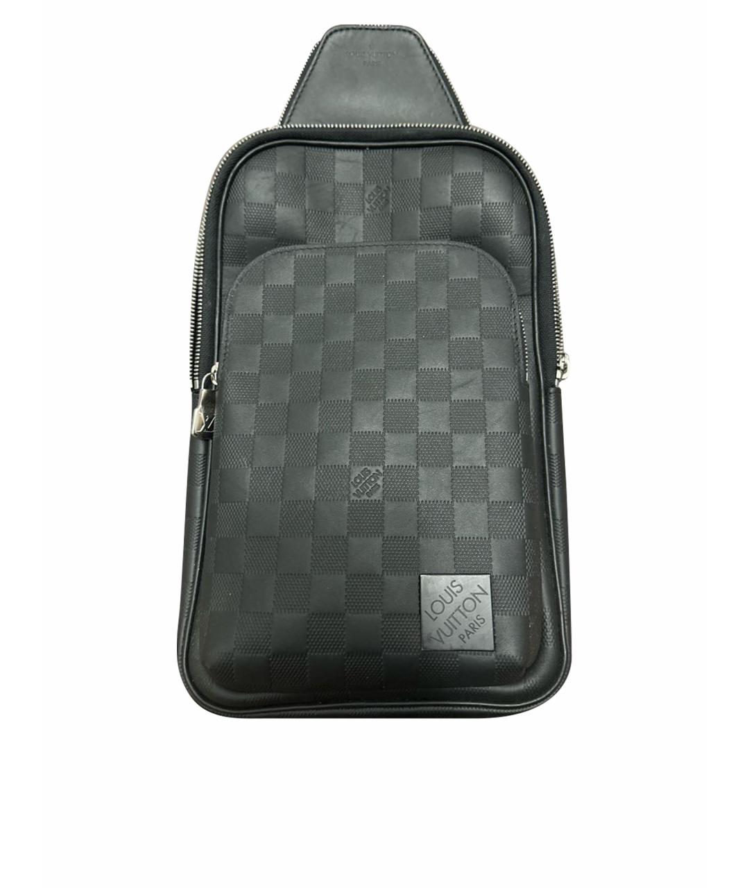 LOUIS VUITTON Черная кожаная сумка на плечо, фото 1