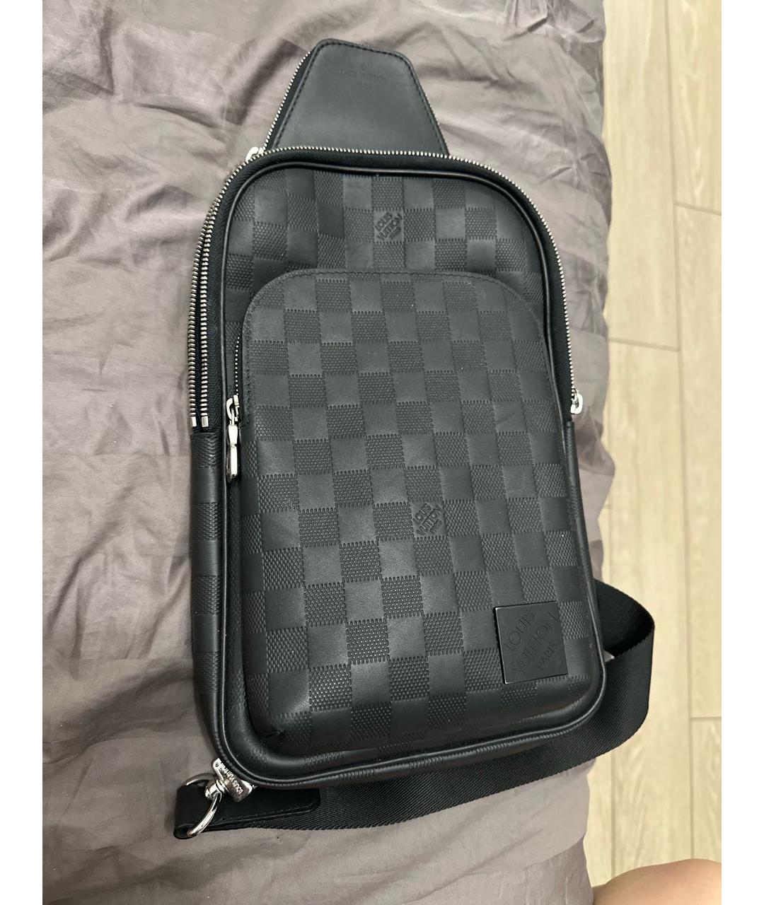 LOUIS VUITTON Черная кожаная сумка на плечо, фото 2