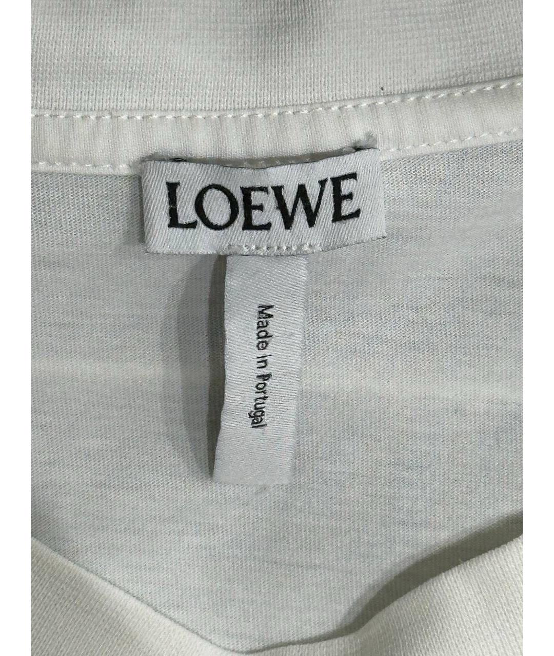 LOEWE Белая хлопковая футболка, фото 4