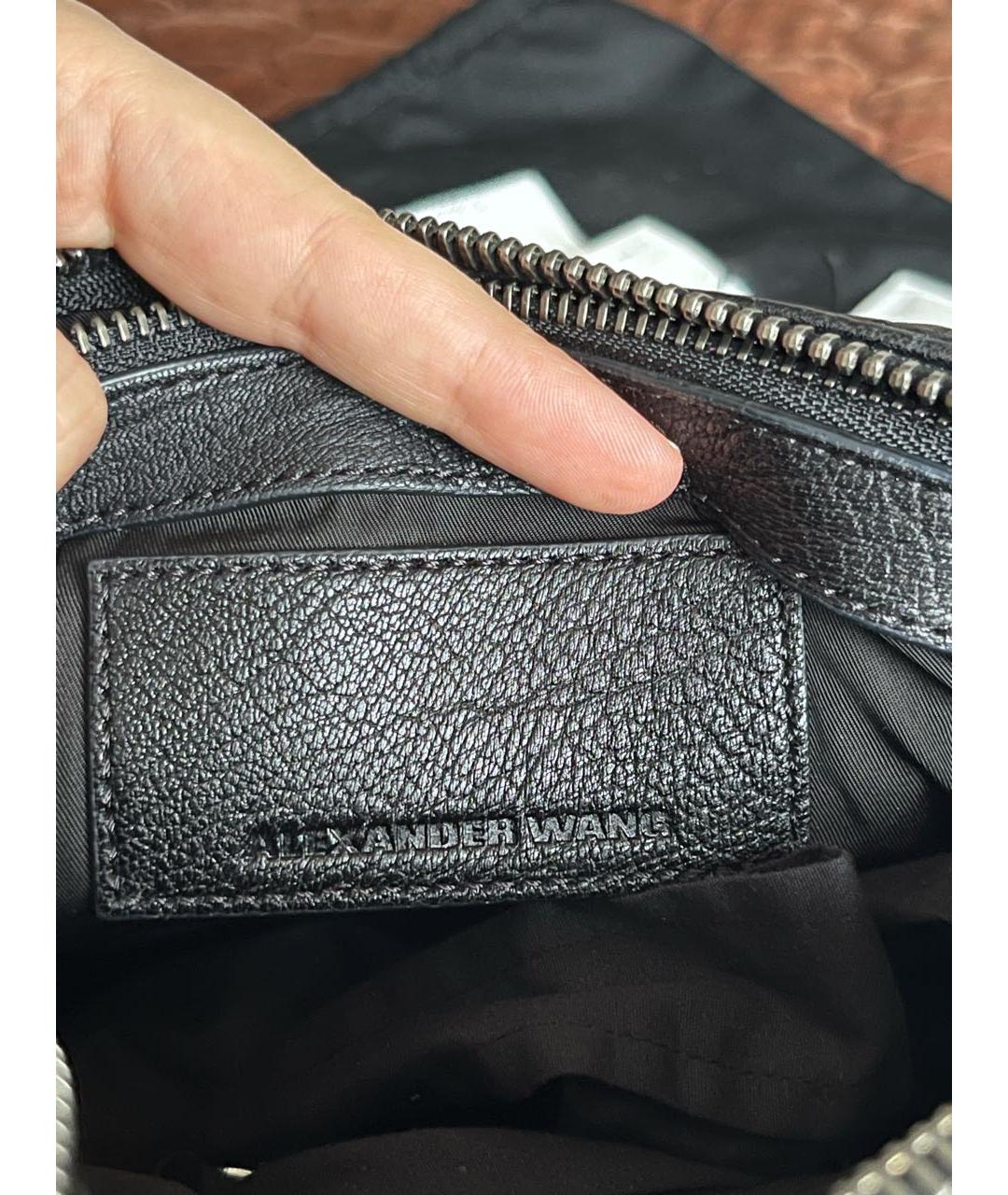 ALEXANDER WANG Черная кожаная сумка тоут, фото 5