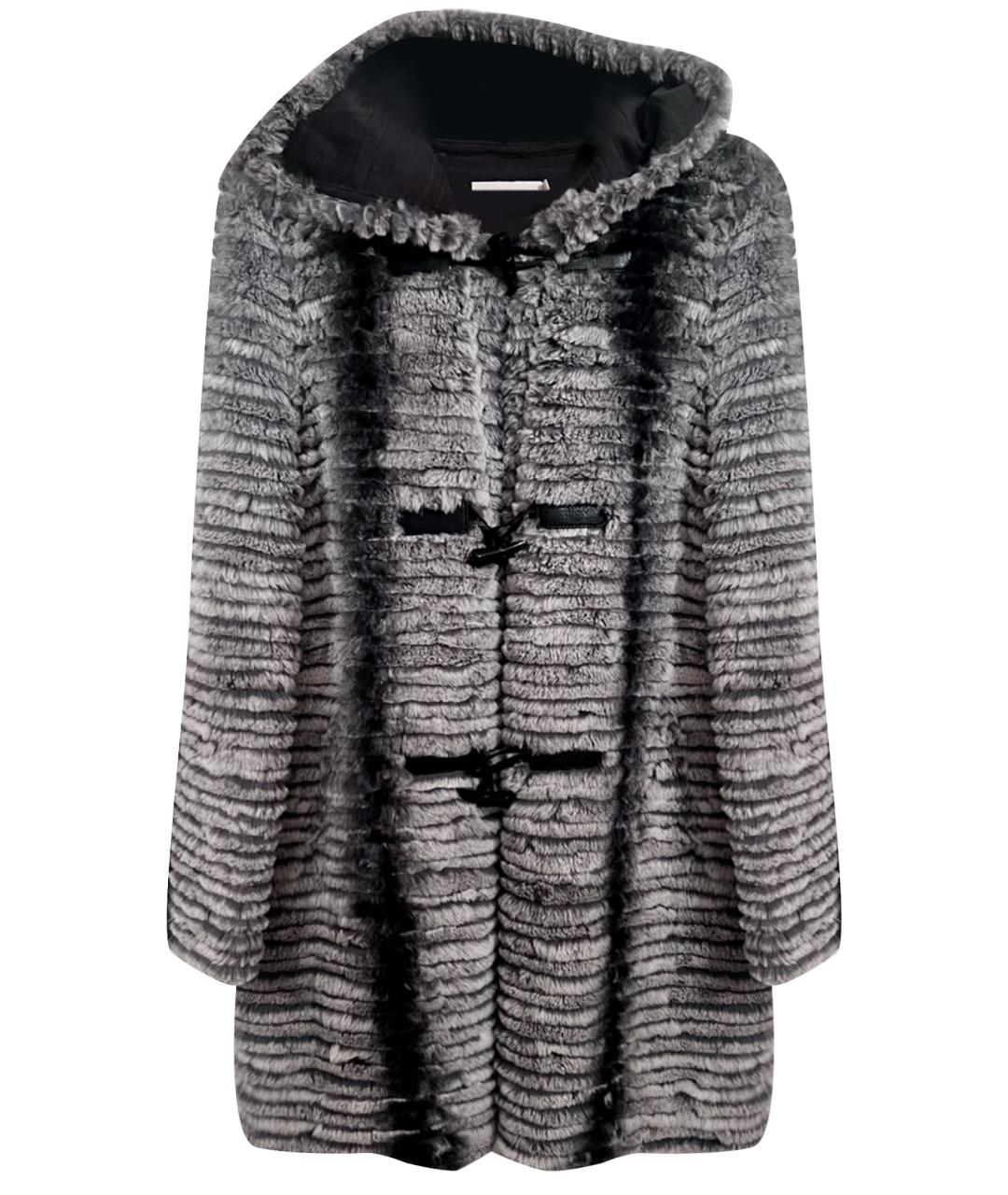 TORY BURCH Серая меховая шуба, фото 1