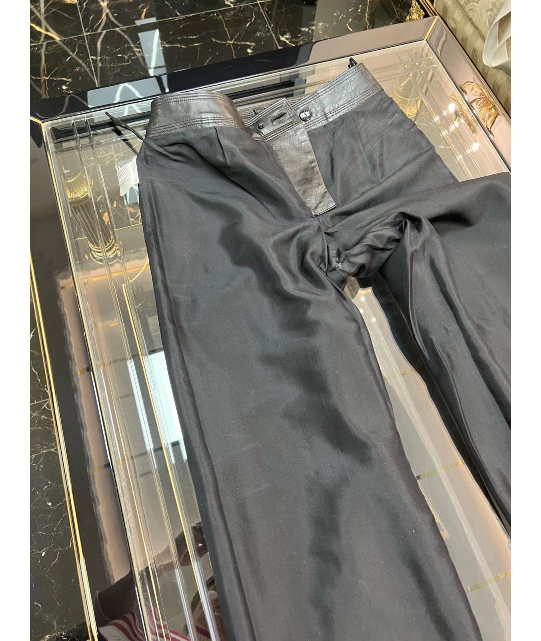 CHANEL Черные кожаные брюки широкие, фото 8