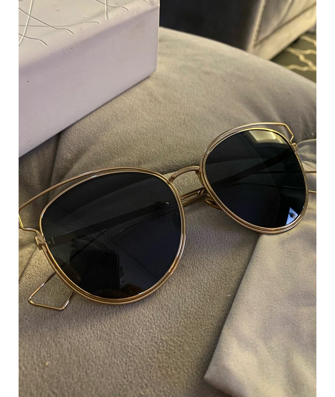 CHRISTIAN DIOR PRE-OWNED Золотые металлические солнцезащитные очки, фото 4