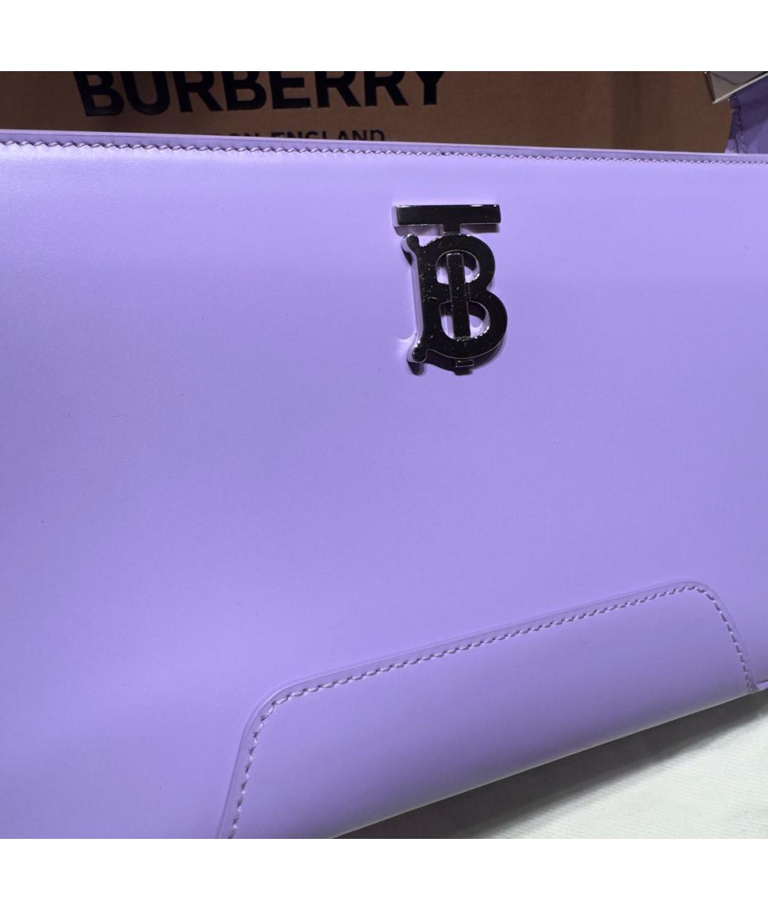 BURBERRY Фиолетовая кожаная сумка через плечо, фото 5