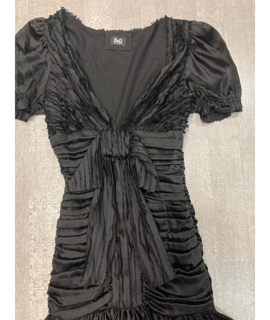 DOLCE&GABBANA Черное шелковое вечернее платье, фото 3