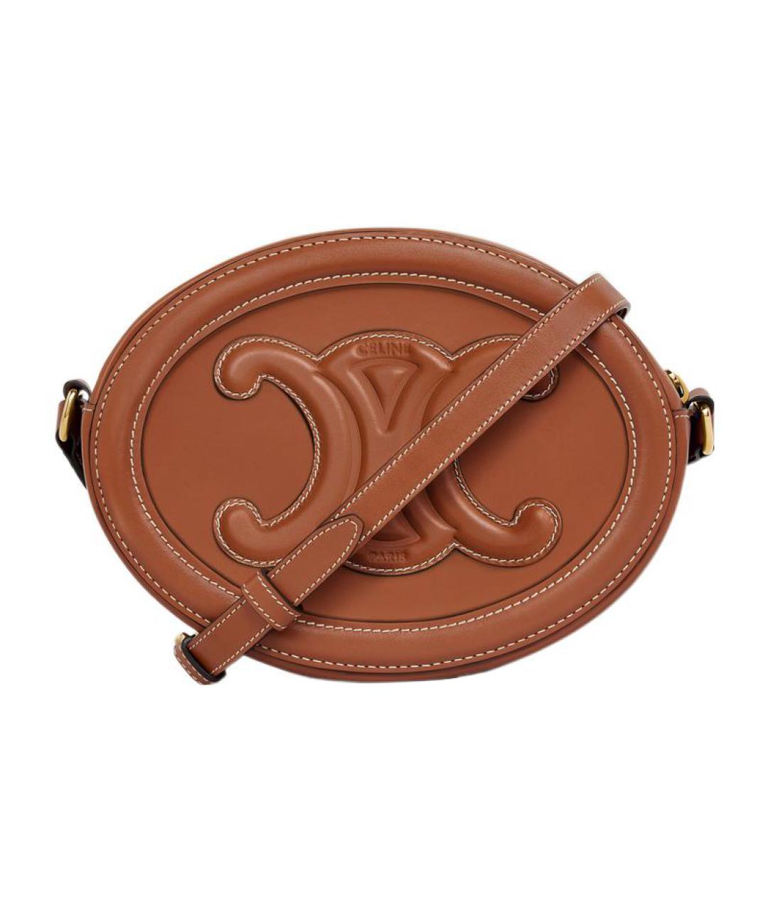 CELINE Коричневая кожаная сумка через плечо, фото 1