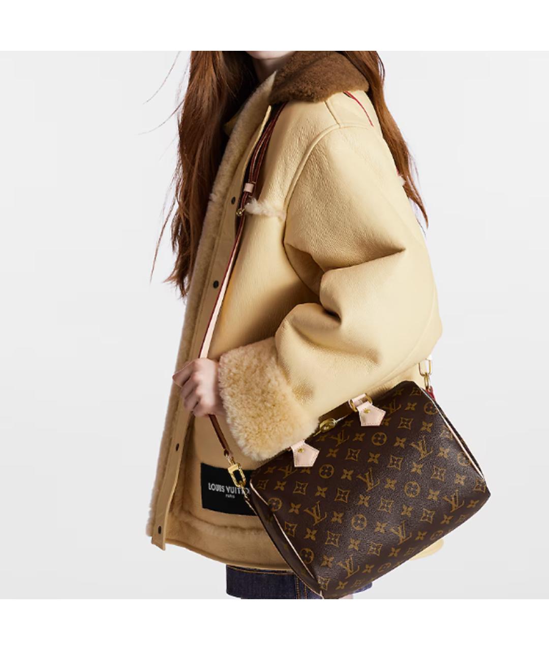 LOUIS VUITTON Коричневая кожаная сумка через плечо, фото 4