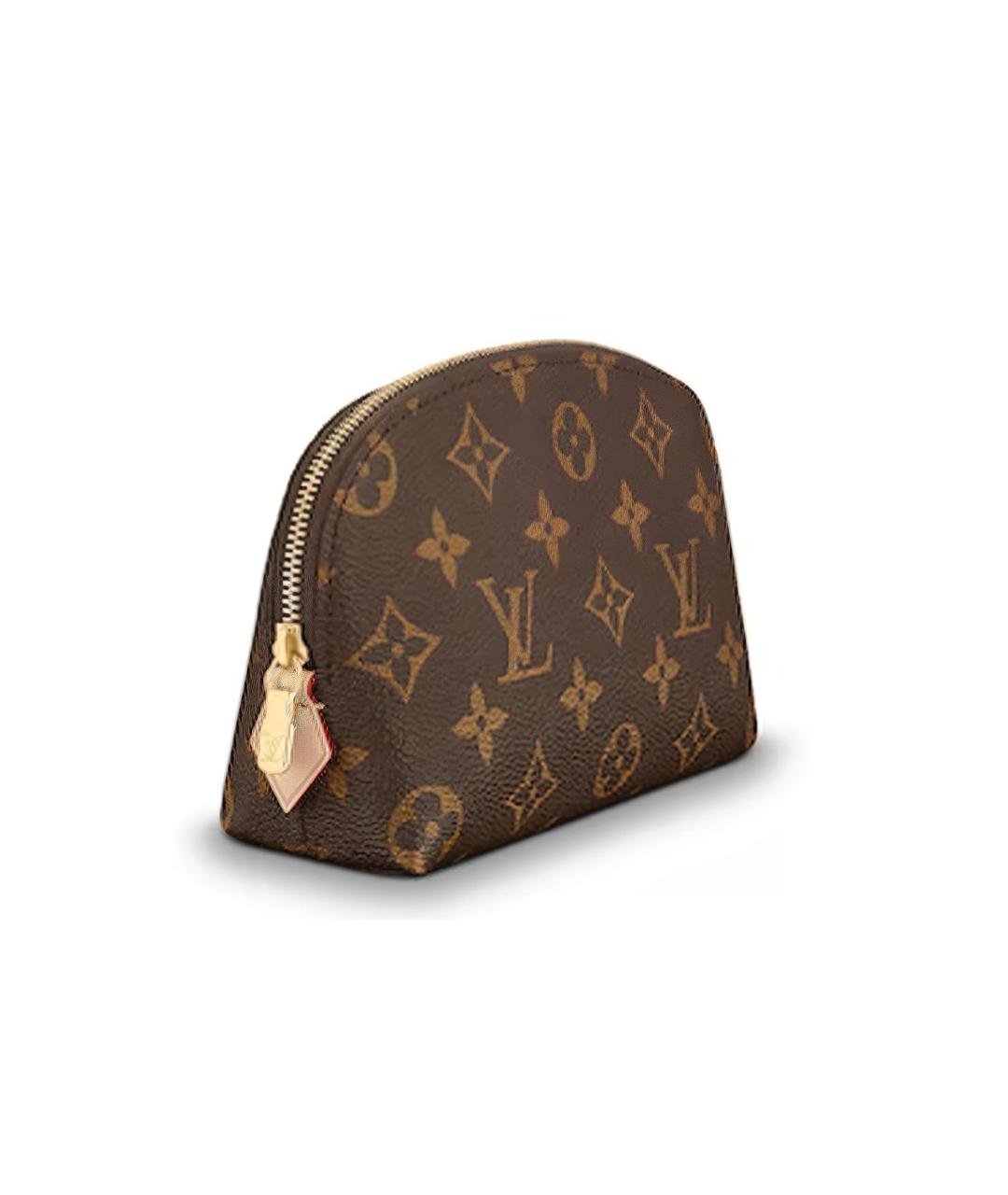 LOUIS VUITTON Коричневая кожаная косметичка, фото 2