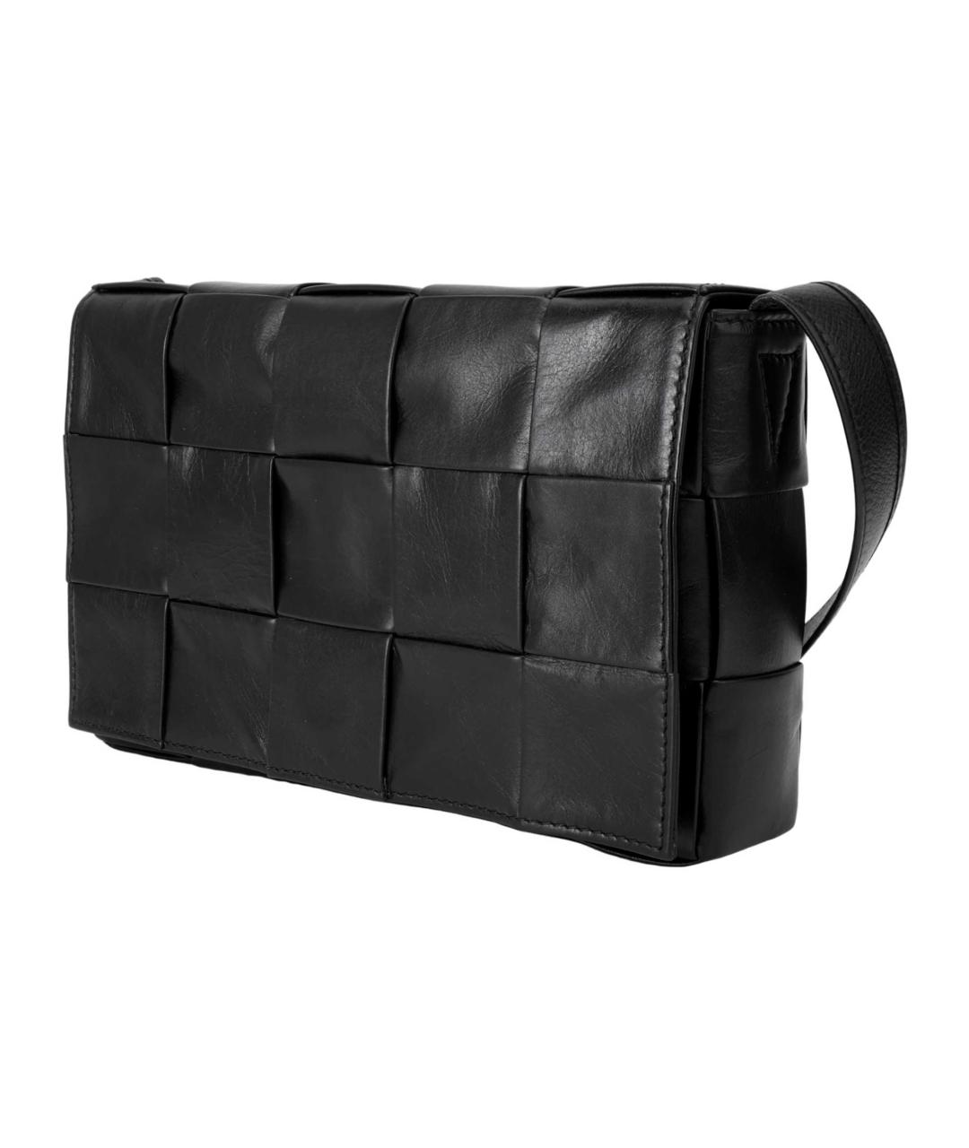 BOTTEGA VENETA Черная кожаная сумка через плечо, фото 7