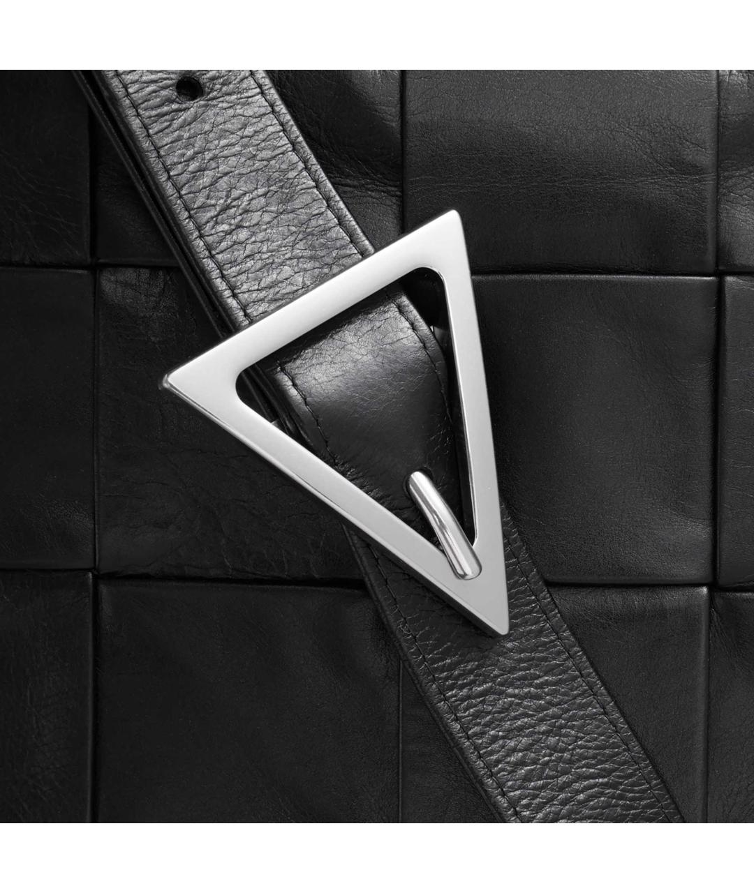 BOTTEGA VENETA Черная кожаная сумка через плечо, фото 4